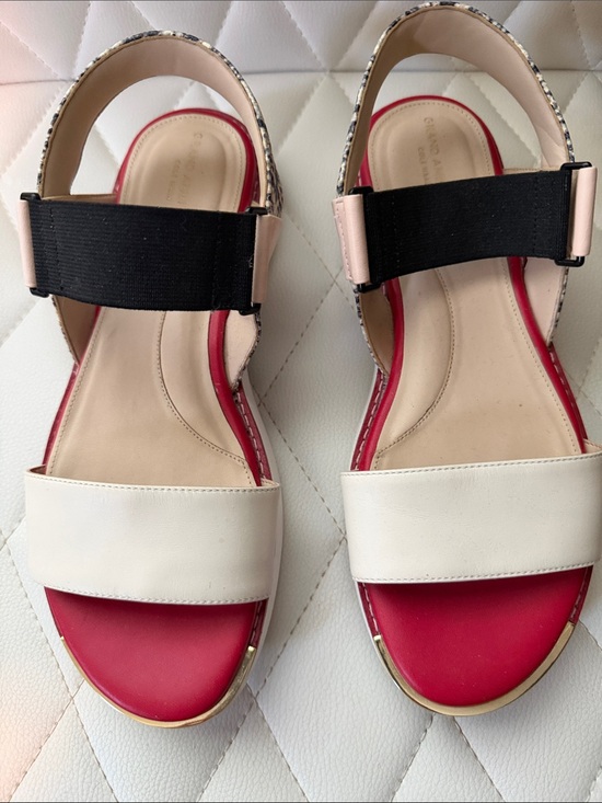 Cole Haan Shoes - Cole Haan Colorblock Sandals in Cream, Black & Red